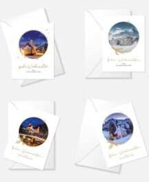 4er Set an Weihnachtskarten im Format A6