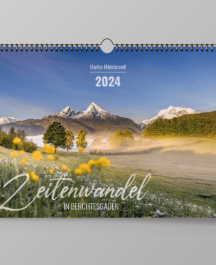 Blick auf den Watzmann im Morgenlicht, Titelbild des Berchtesgaden Kalenders 2024 von Marika Hildebrandt.