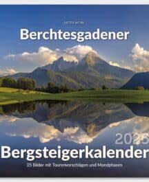 Berchtesgadener Bergsteigerkalender 2025 Titelbild mit Blick auf die Gipfel