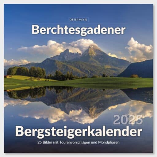 Berchtesgadener Bergsteigerkalender 2025 Titelbild mit Blick auf die Gipfel