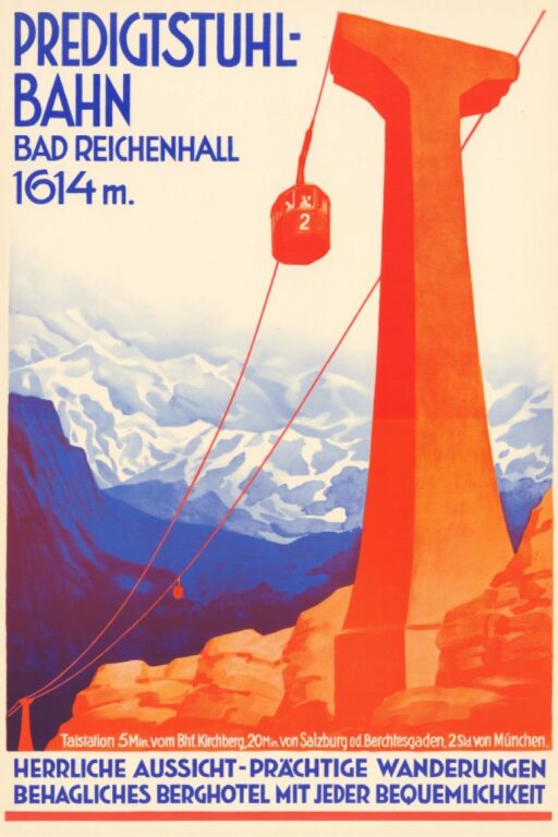 Historisches Plakat – Predigtstuhlbahn Bad Reichenhall
